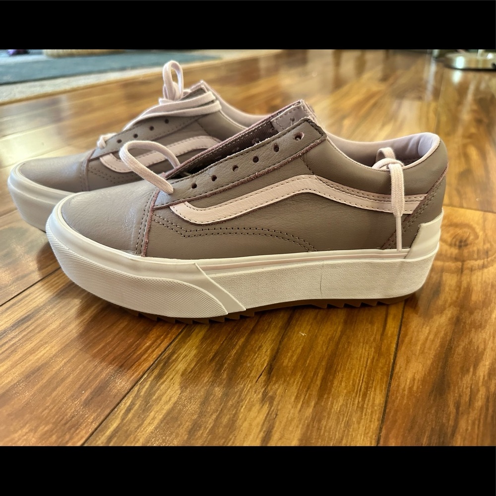 Vans platform Tumbled Leather Old Skool Stacked